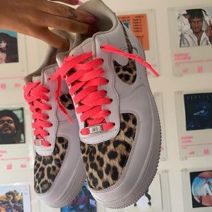 custom pink leopard AF1